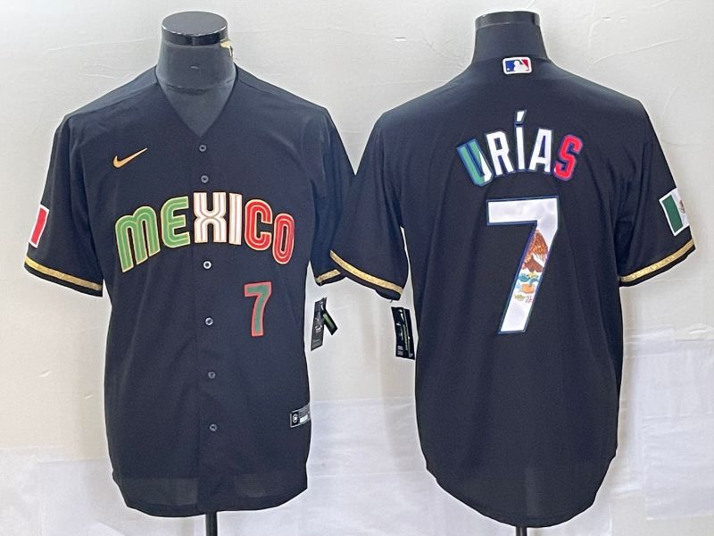 Men 2023 World Cub Mexico #7 Urias Black Nike MLB Jersey style 9186